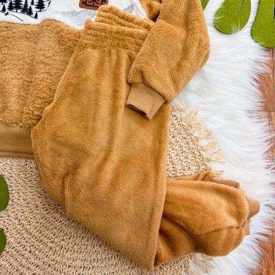 Conj. Casaco Paradise e Calça de Pelinho - Caramelo